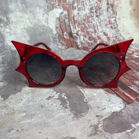 Accessories - Big Red Bat Wing Glasses